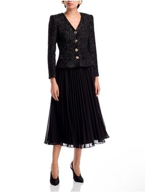 NWT Self Portrait Tinsel Bouclé Chiffon Midi-Dress size US 8